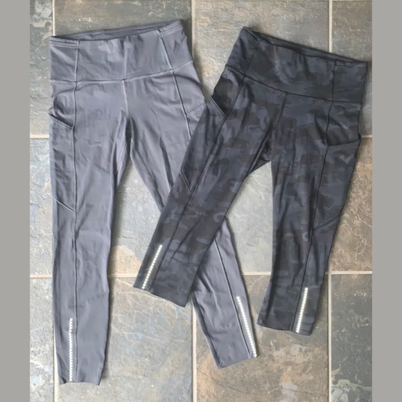lululemon athletica Pants - Lululemon Dark Carbon 7/8 Fast & Free Camo Bundle